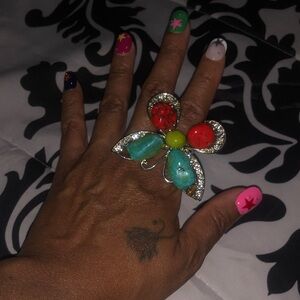 Colorful Butterfly Statement Ring